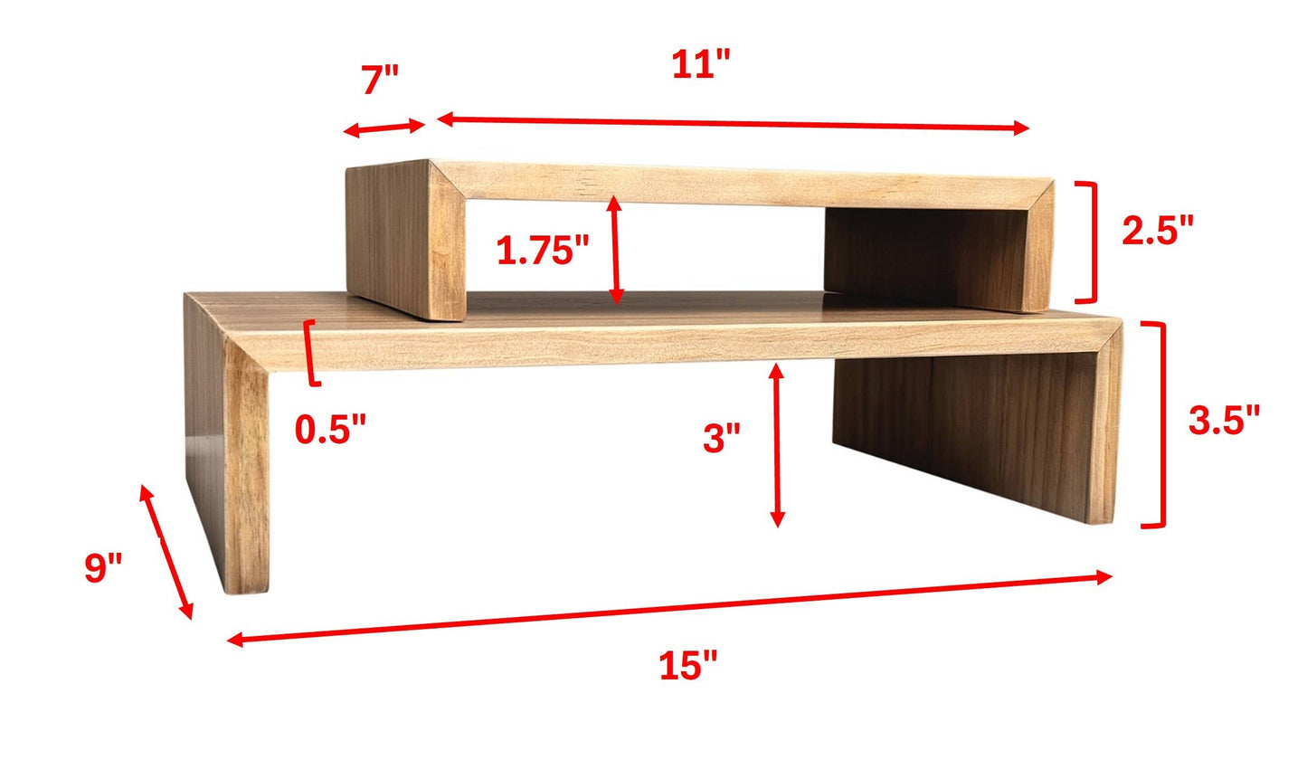 Rectangle Wood Risers - Set of 2