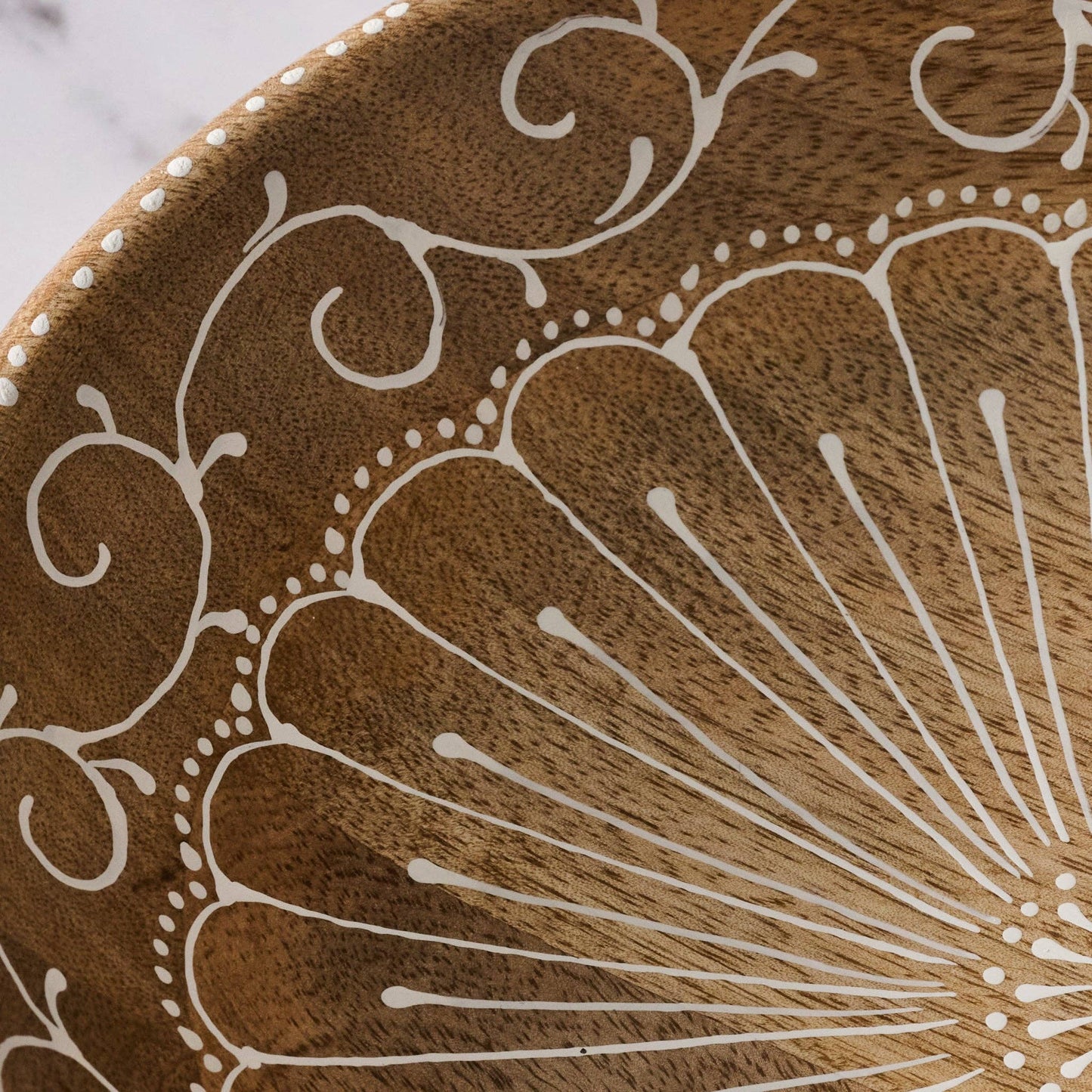 Aiza Handpainted Mango Wood Bowl
