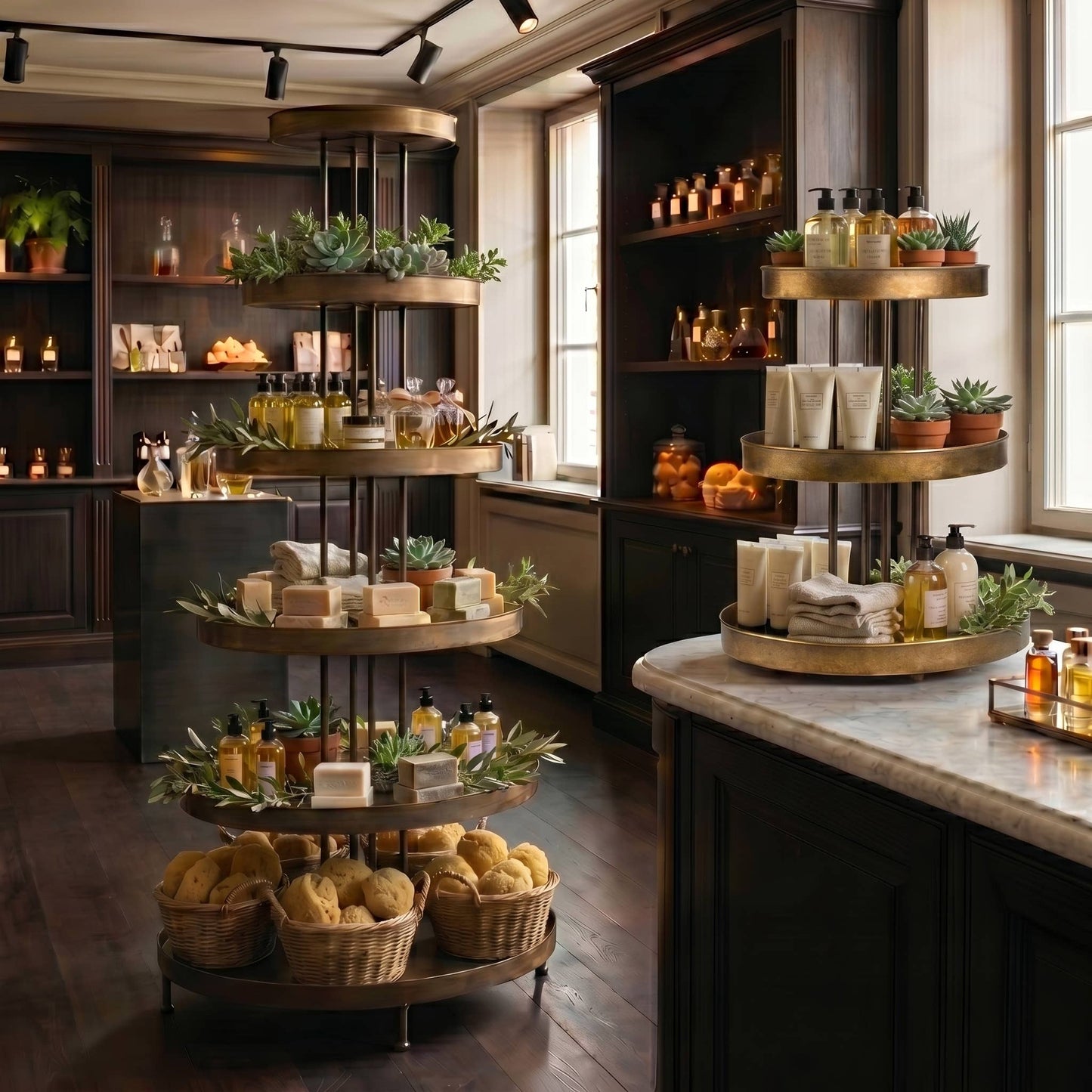 Multi-Tiered Oval Displays (Tabletop or Floor): 3-Tier