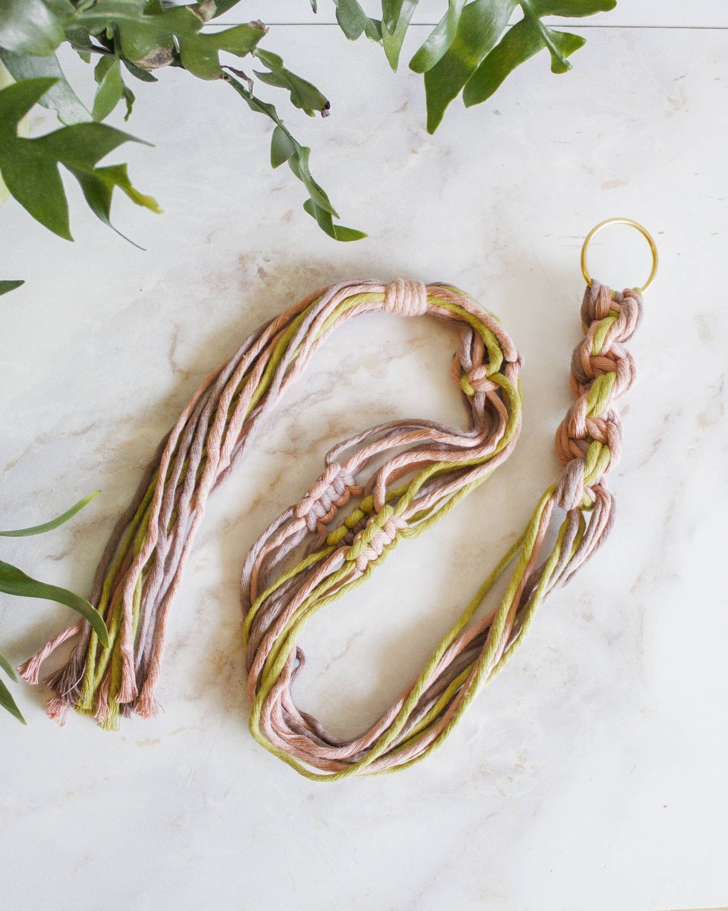 Chunky Twist Plant Hanger - Multicolor: Mink