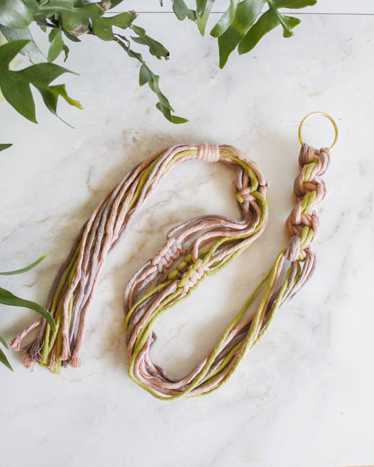 Chunky Twist Plant Hanger - Multicolor: Mink