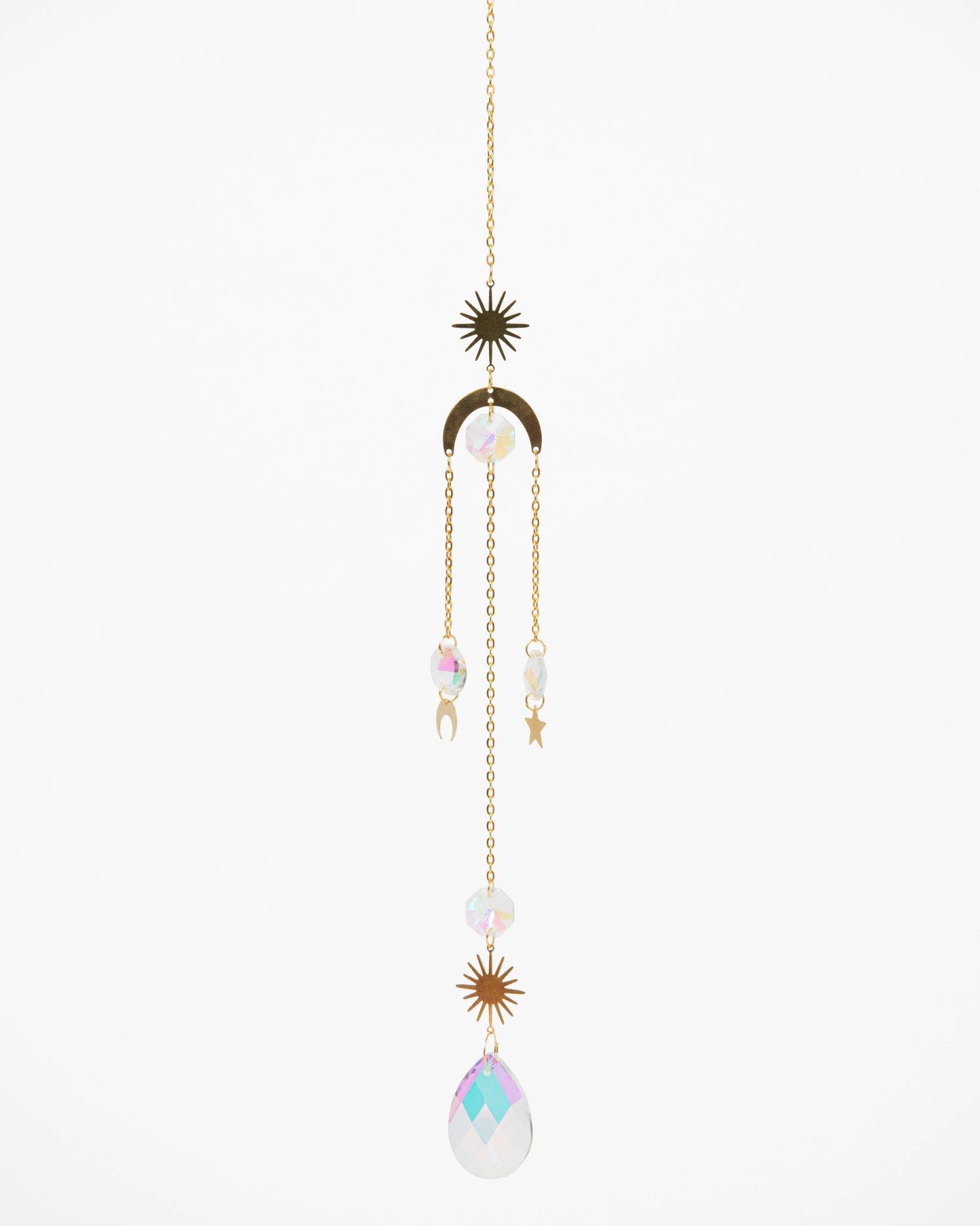 Whimsical Crystal Rainbow Maker | Gold Suncatcher: Assorted Styles