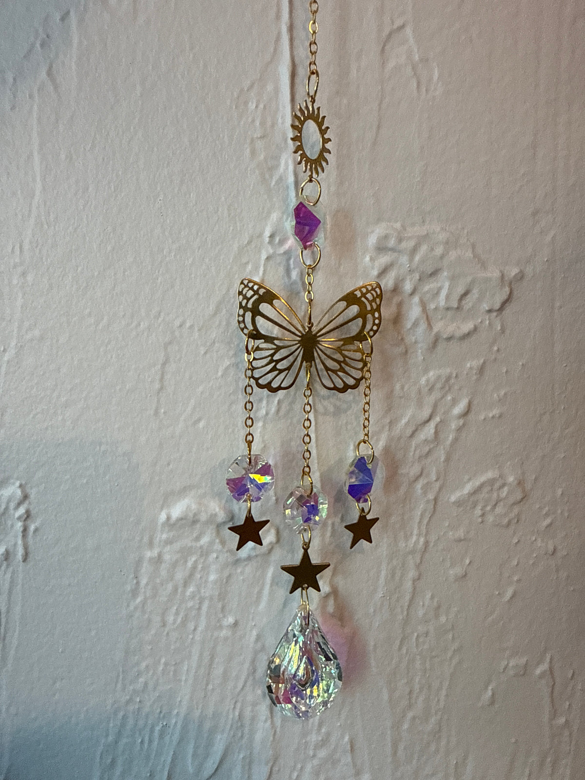 Whimsical Crystal Rainbow Maker | Gold Suncatcher: Assorted Styles