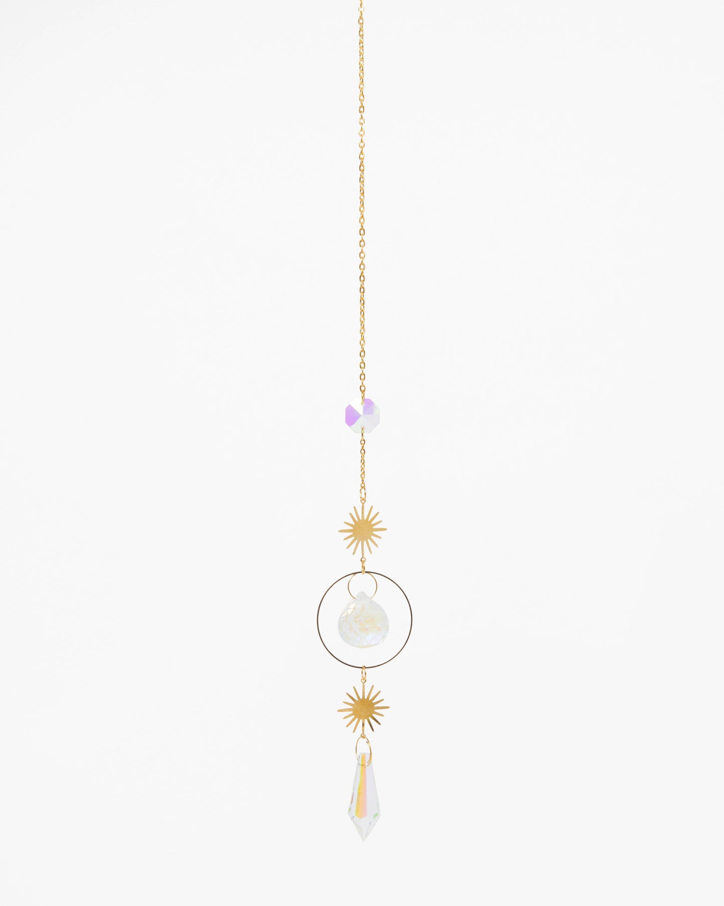 Whimsical Crystal Rainbow Maker | Gold Suncatcher: Assorted Styles
