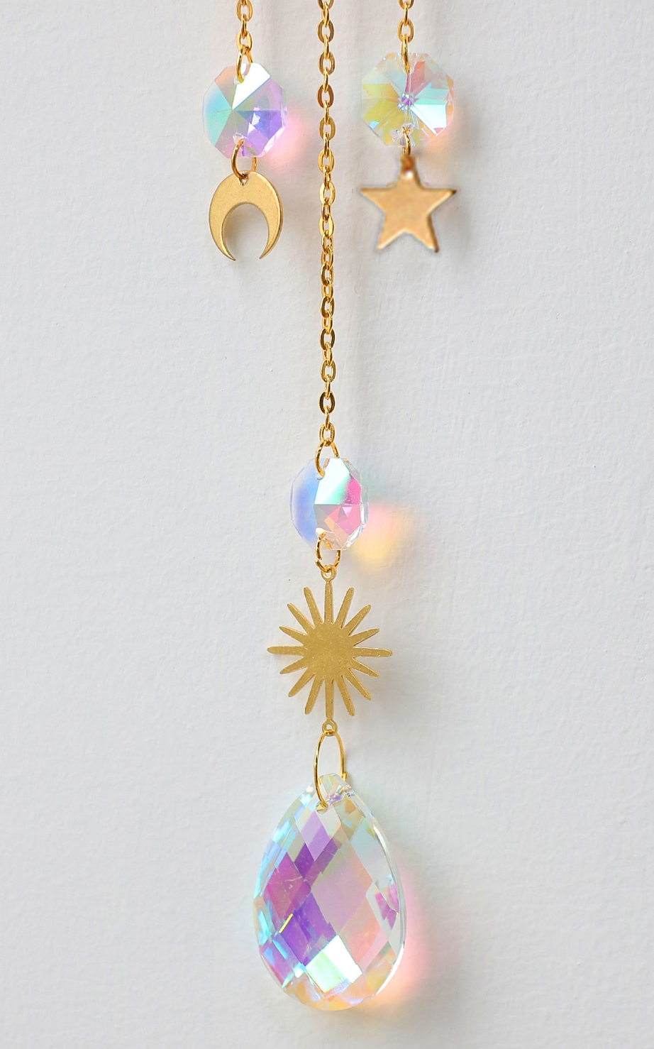 Whimsical Crystal Rainbow Maker | Gold Suncatcher: Assorted Styles