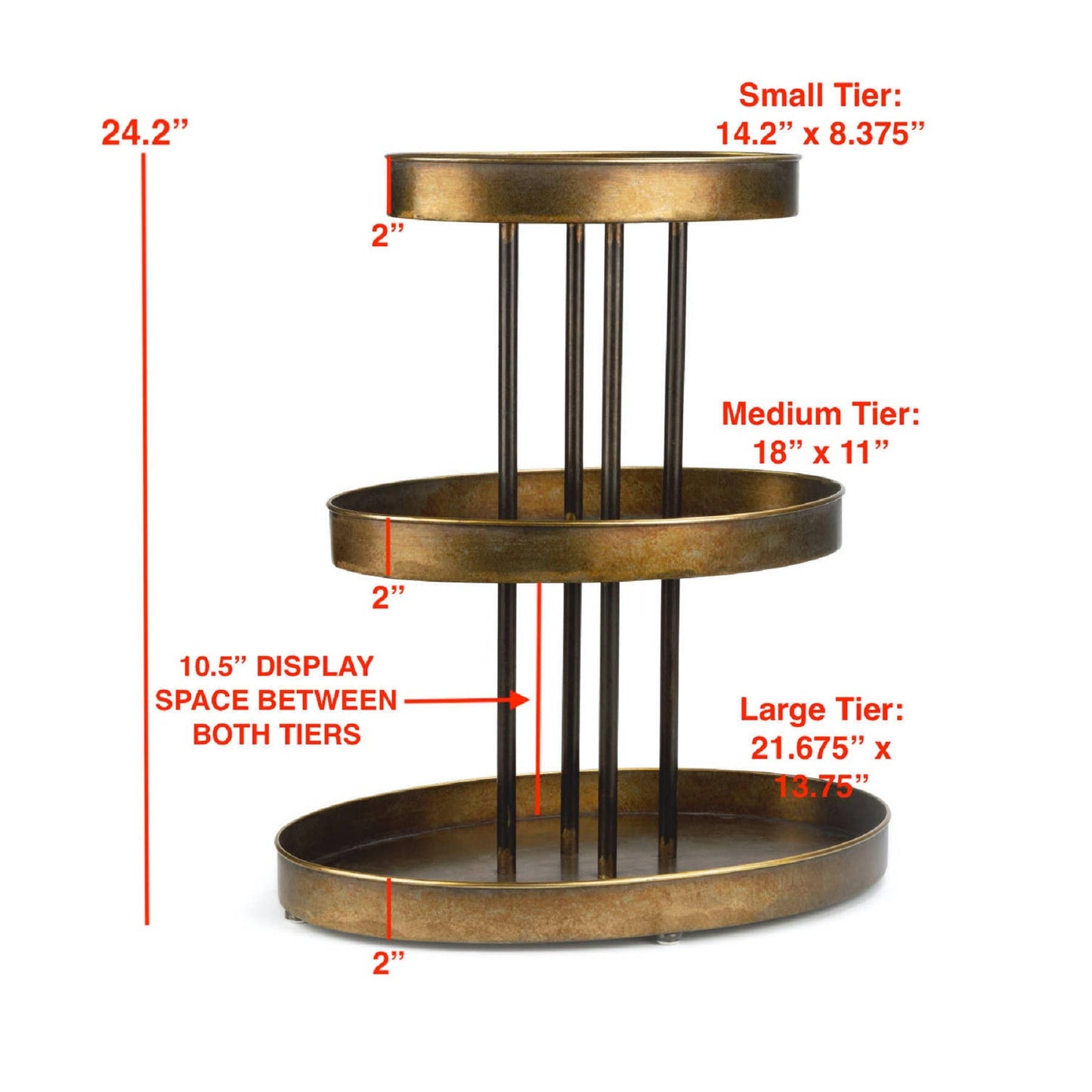 Multi-Tiered Oval Displays (Tabletop or Floor): 3-Tier