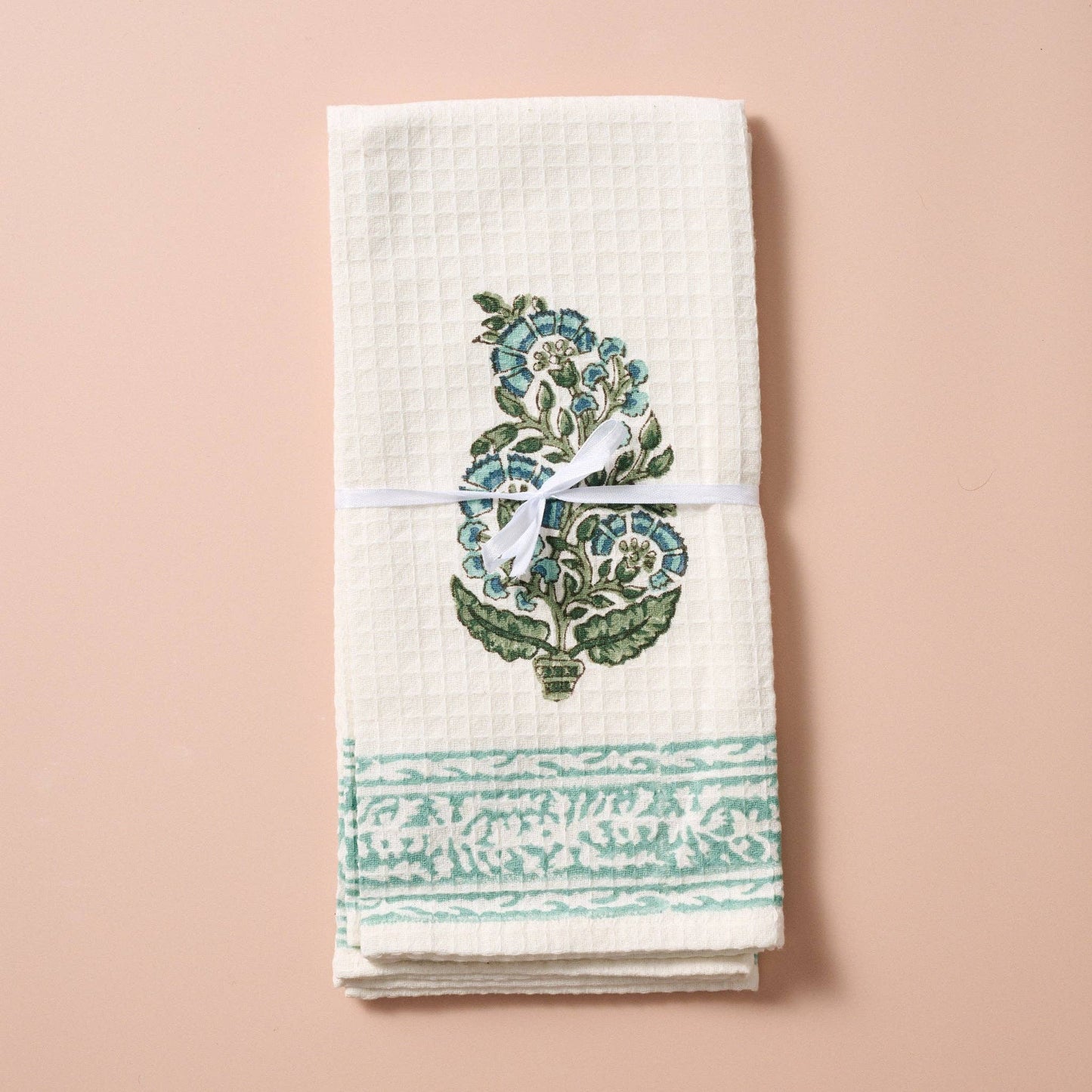 Pera Cotton Block Print Hand Towel Set