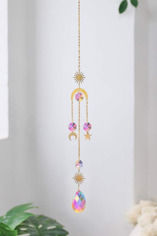 Whimsical Crystal Rainbow Maker | Gold Suncatcher: Assorted Styles