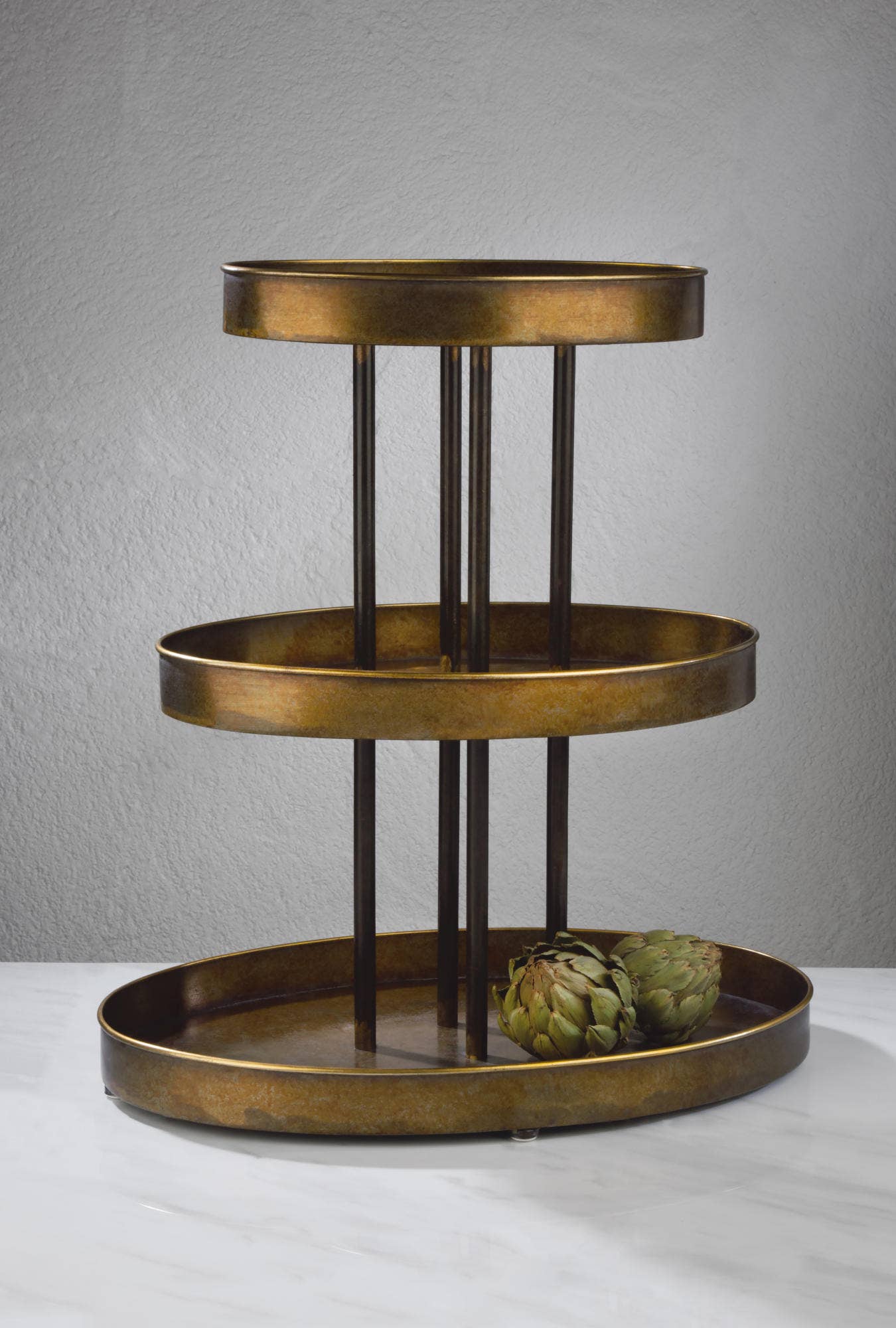 Multi-Tiered Oval Displays (Tabletop or Floor): 3-Tier