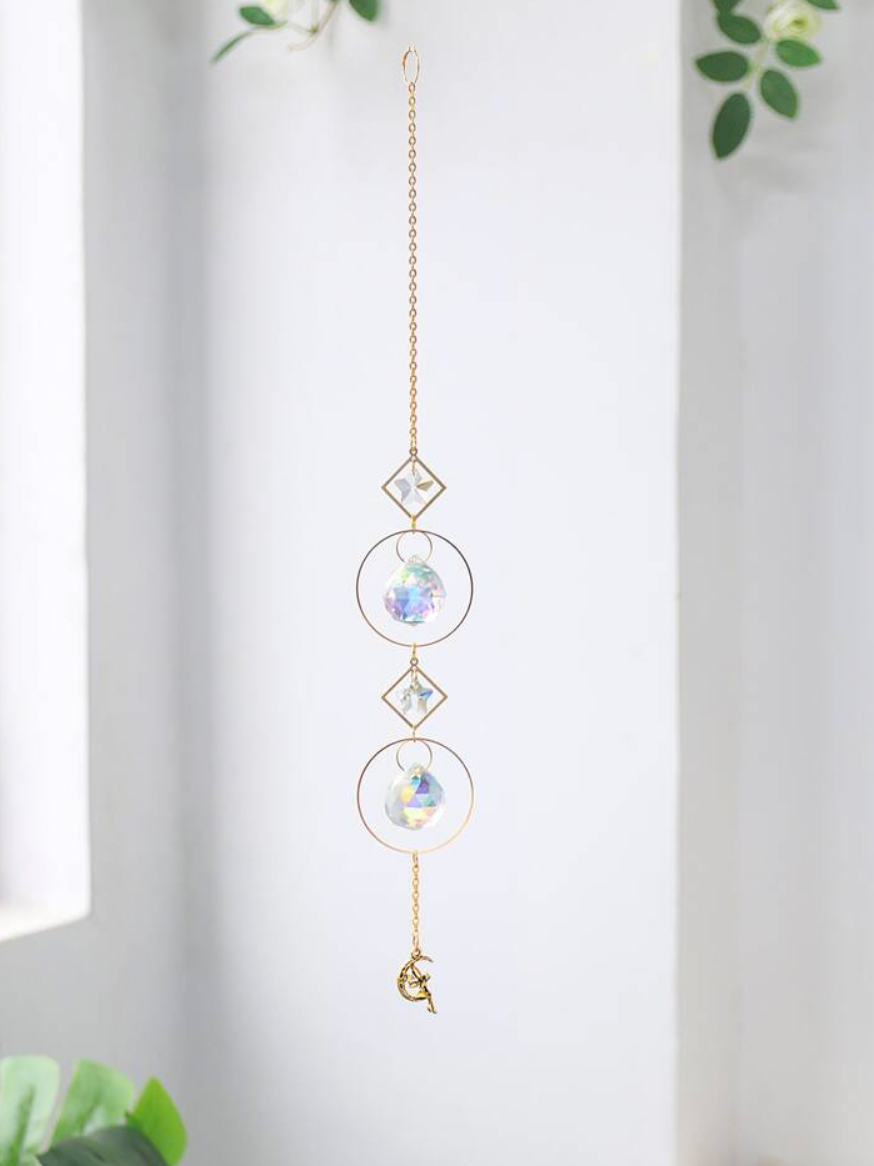 Whimsical Crystal Rainbow Maker | Gold Suncatcher: Assorted Styles